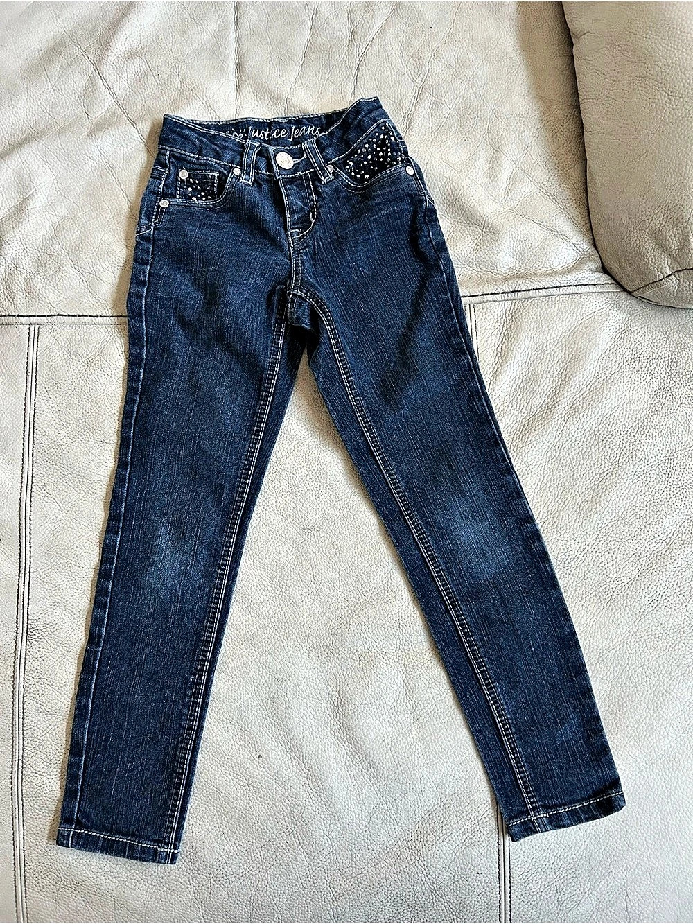 Girls Justice Sparkling Jeans, Size 7S